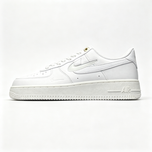 Nike Air Force 1 '07 Low Custom – Off-White Double Swoosh & Gold Eyelet