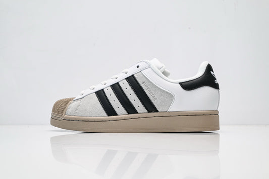adidas Originals Superstar — White Grey Suede Mix & Black Beige | Shell Toe