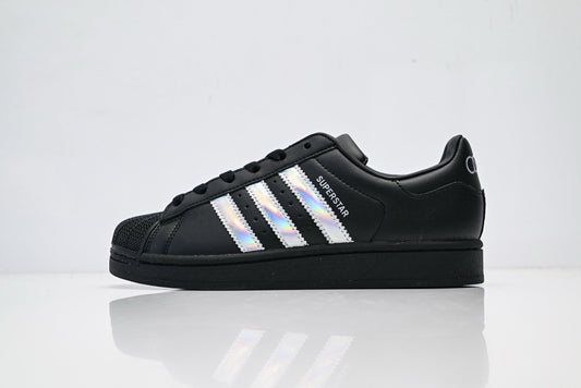 adidas Originals Superstar Black Iridescent Holographic 3‑Stripes Shell Toe Sneaker