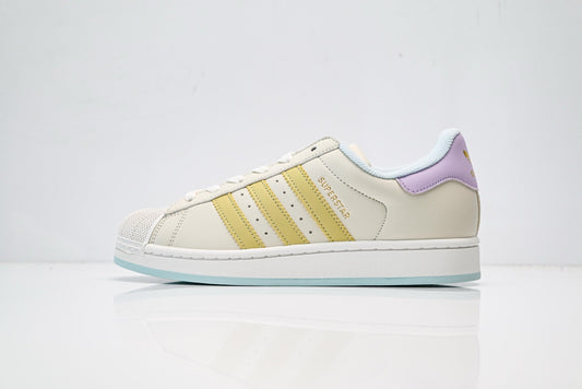 adidas Originals Superstar – Off-White Shell Toe with Pale Yellow, Lavender & Baby Blue Accents