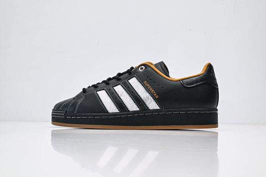 adidas Originals Superstar – Black & White with Tan Accents & Gum Brown Shell Toe