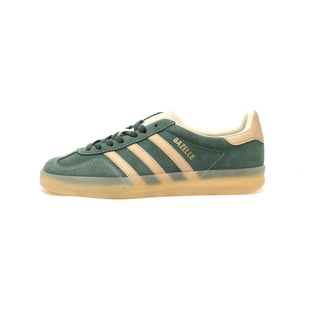 Adidas Originals Gazelle Indoor – Green / Beige Gum Suede Low-Top Sneakers
