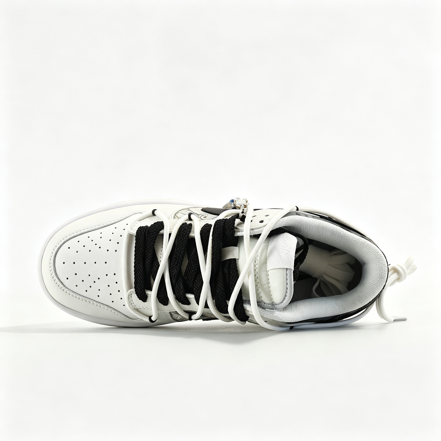 Nike Dunk Low 'Eastern' – Custom White & Black Chinese-Style Pattern Deconstructed Sneakers