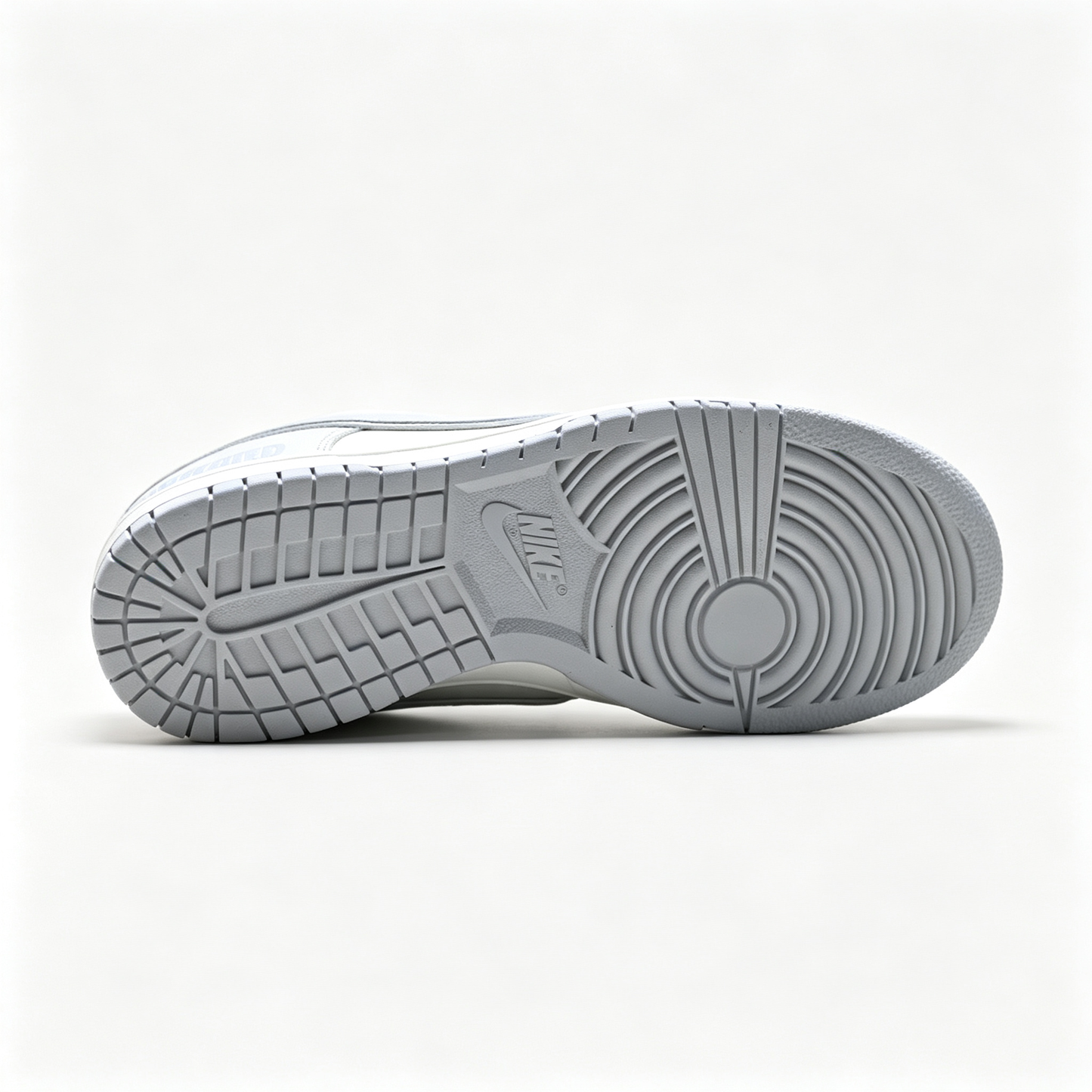 Nike Dunk Low 'Light Grey Swoosh' – White Leather Low-Top Sneakers