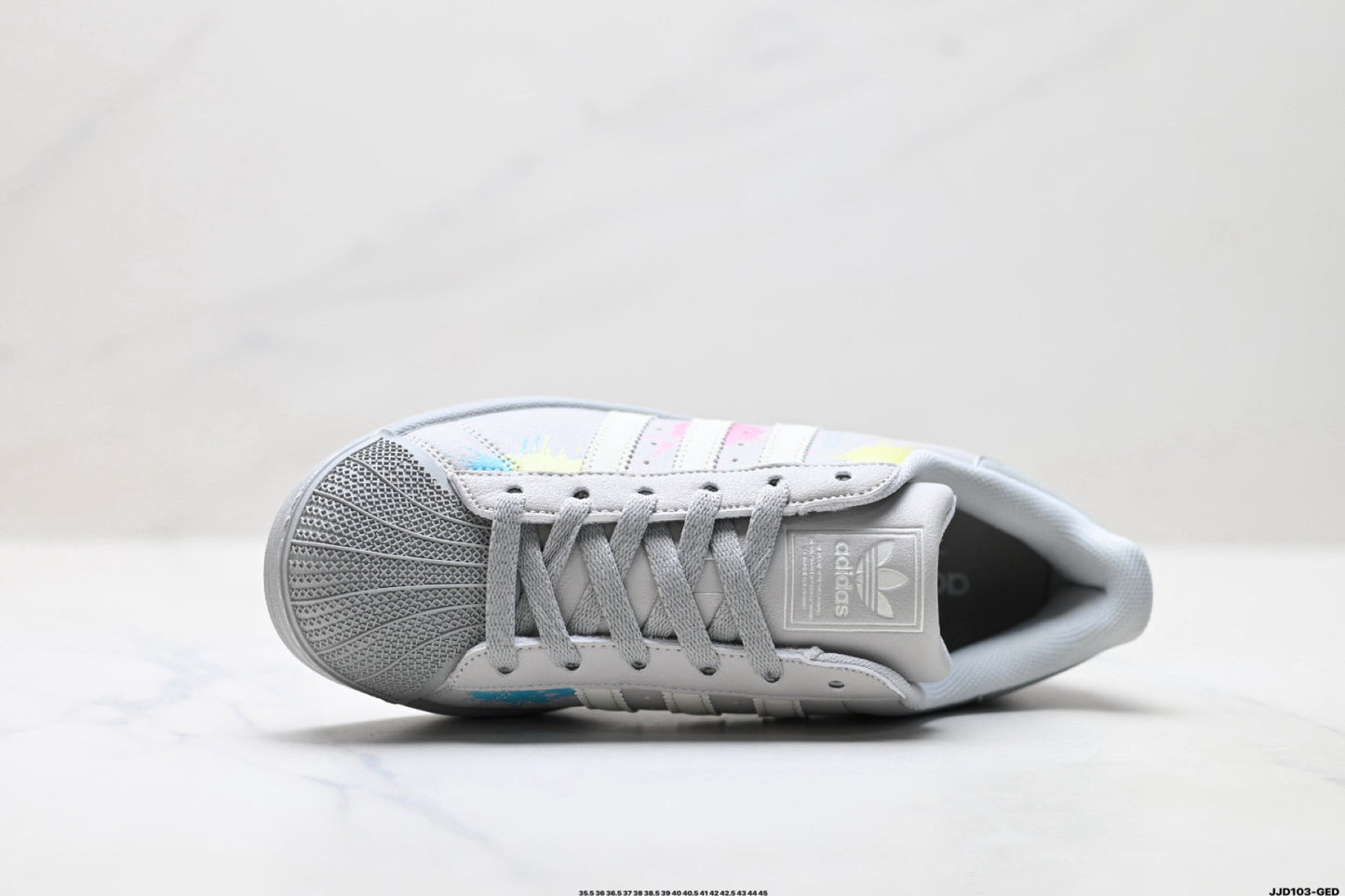 adidas Originals Superstar — Light Gray Multicolor Paint Splash | Shell Toe