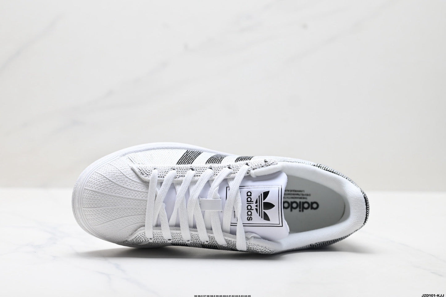 adidas Originals Superstar Custom — Silver Black Rhinestone | White Shell Toe