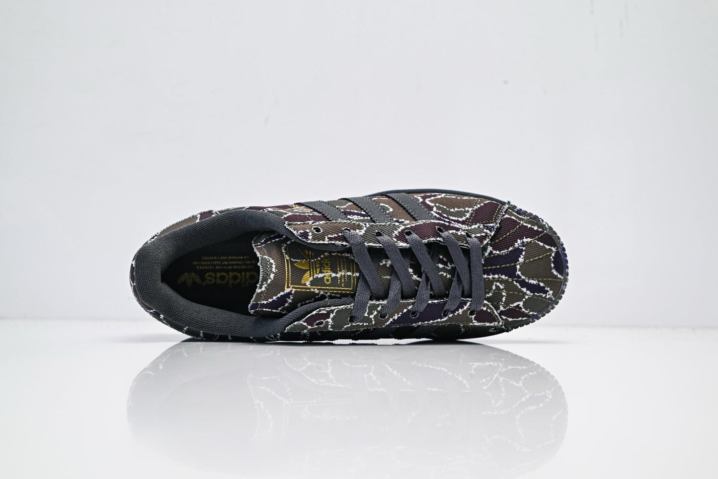 adidas Originals Superstar – Dark Floral Print Textile with Dark Grey & Gum Brown Shell Toe