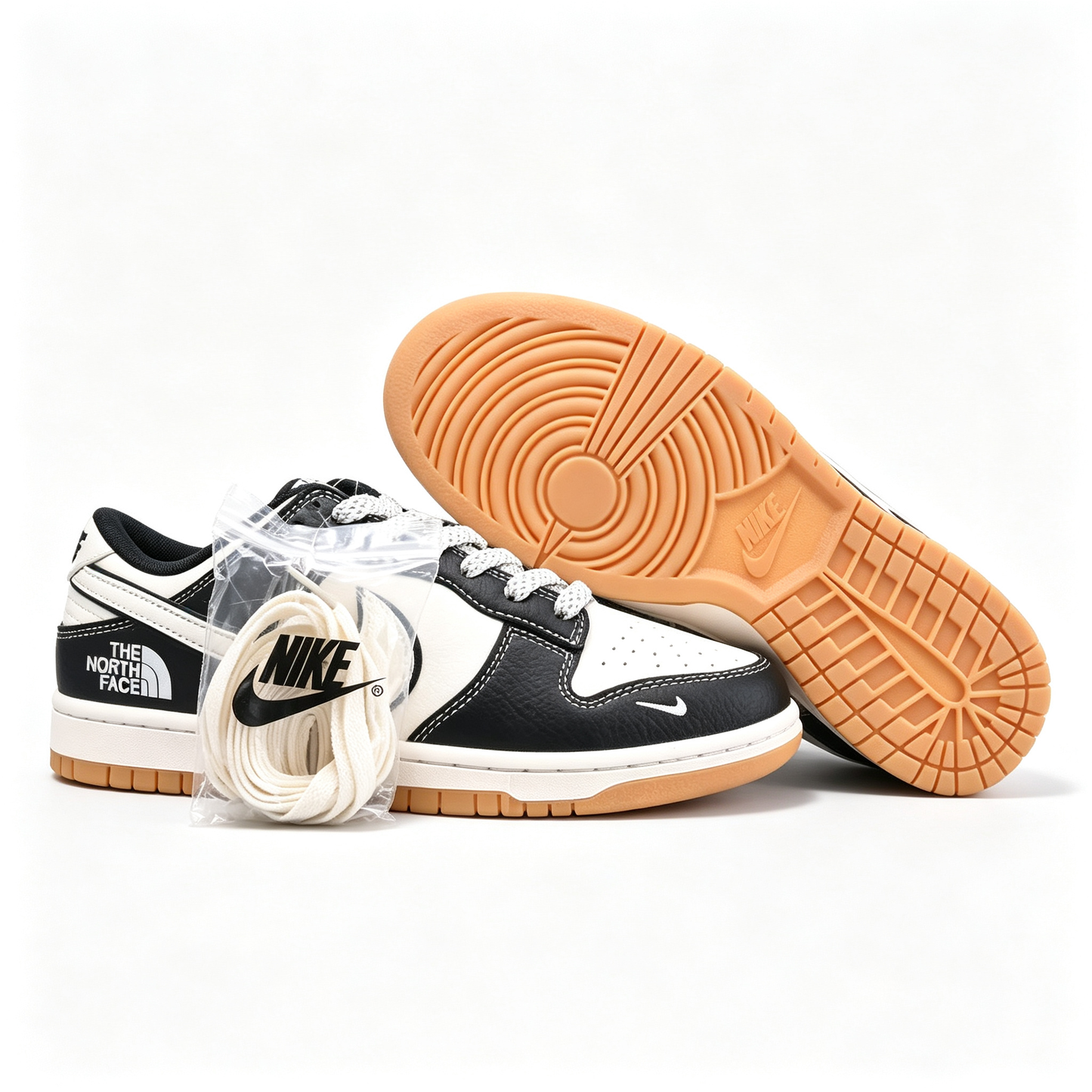 Nike Dunk Low Custom — Off-White x The North Face Black Gum