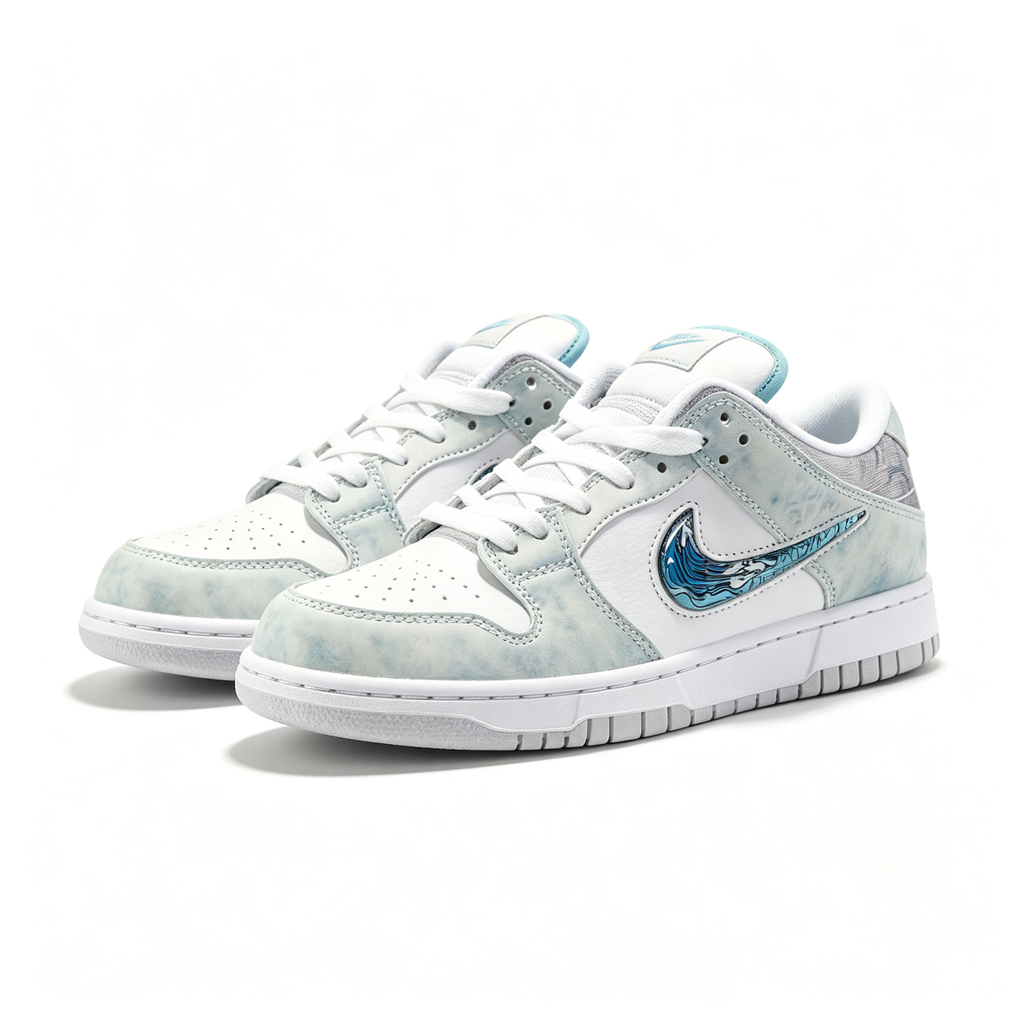 Nike Dunk Low — White / Light Teal Tie-Dye