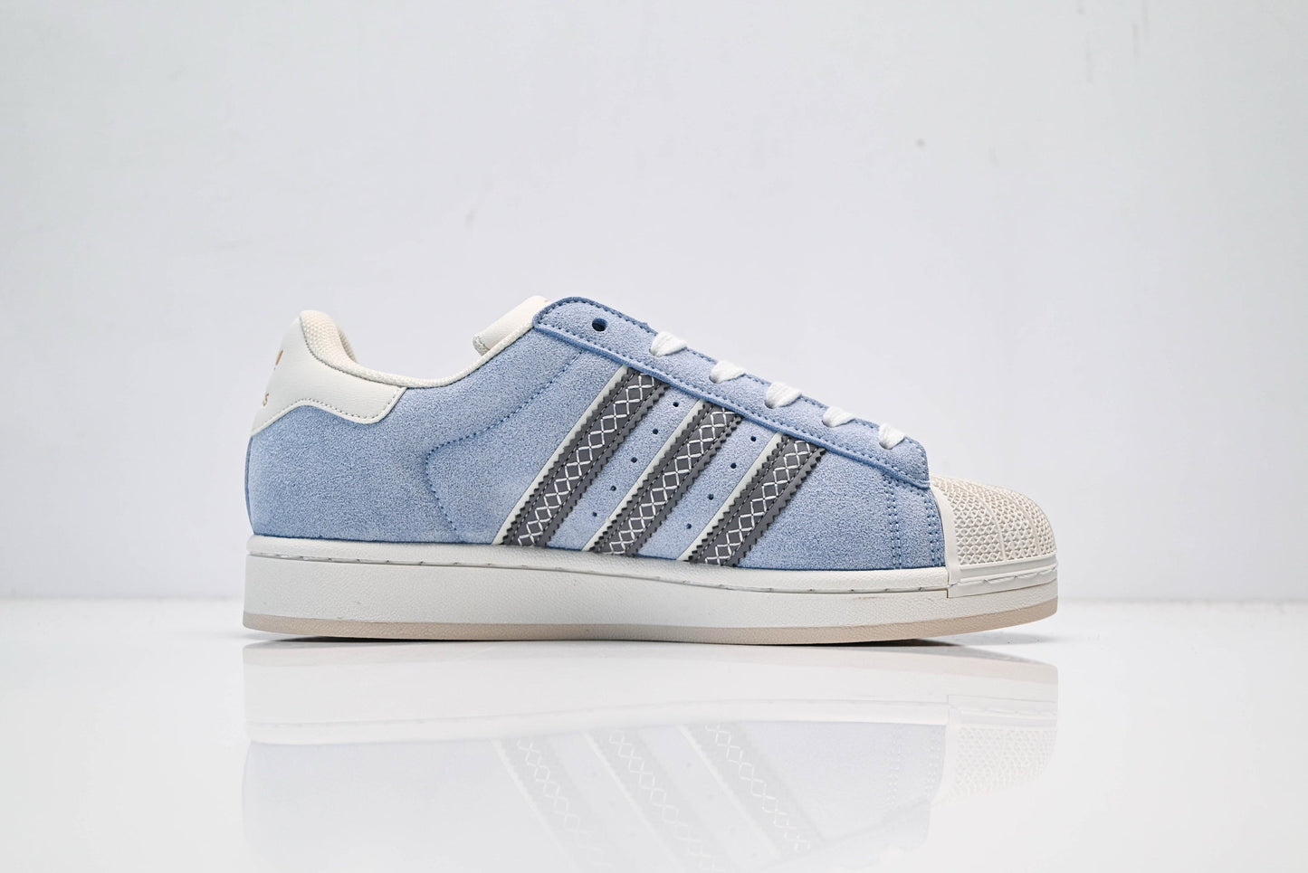 adidas Originals Superstar – Light Blue Suede Upper with Off-White Shell Toe