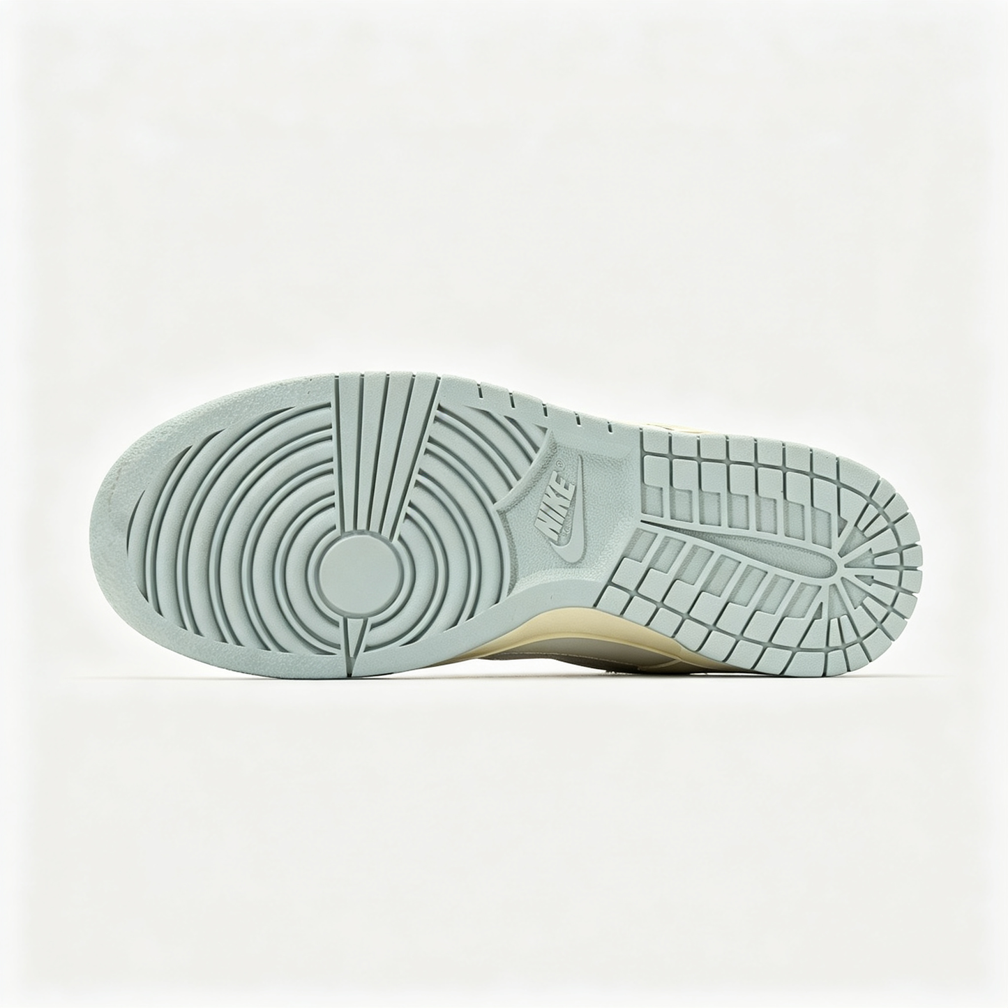 Nike Dunk Low — Cream / Off-White / Light Grey Swoosh / Pale Blue Outsole