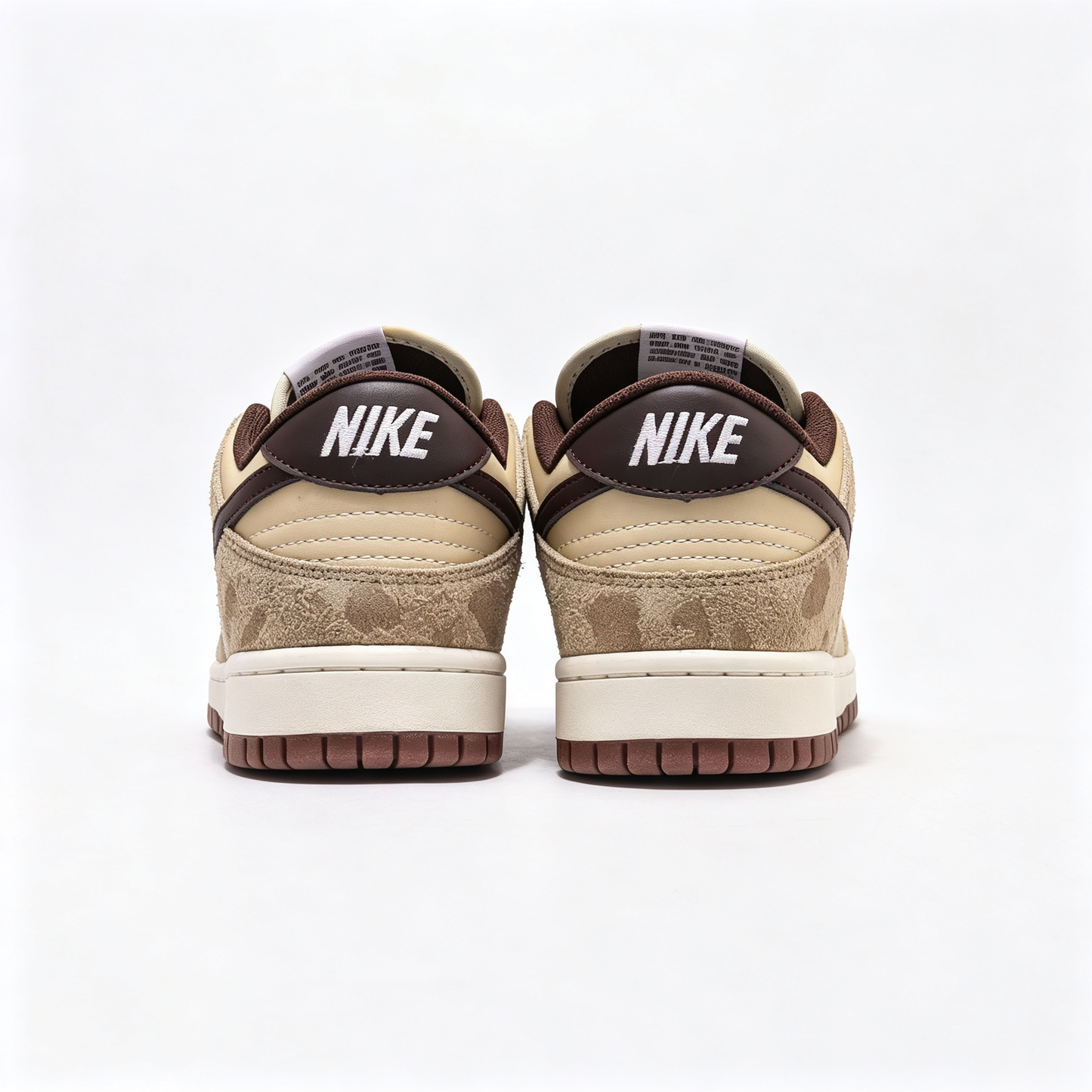 Nike Dunk Low 'Leopard' – Cream Beige & Dark Brown Suede Sneakers