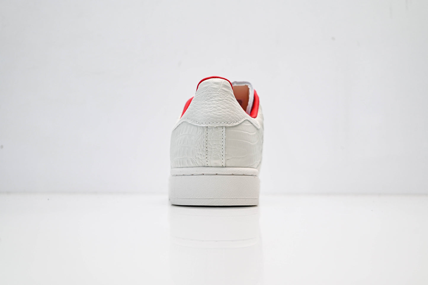 adidas Originals Superstar – White Croc-Embossed Upper with Red Lining & White Shell Toe