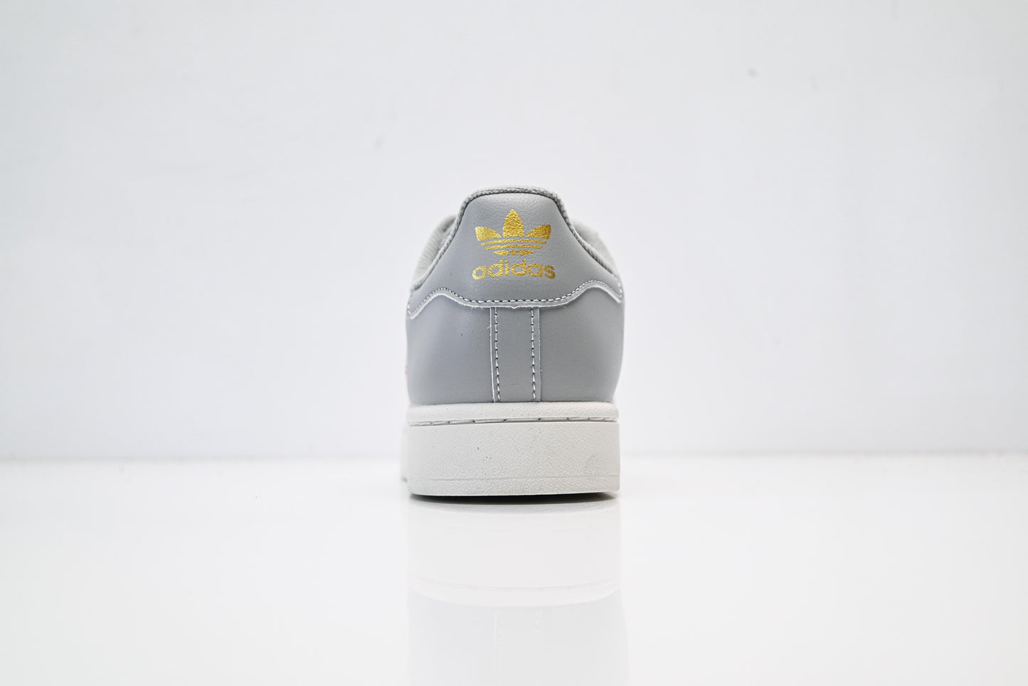 adidas Originals Superstar — Light Gray & Pink 3-Stripes | Off-White Shell Toe