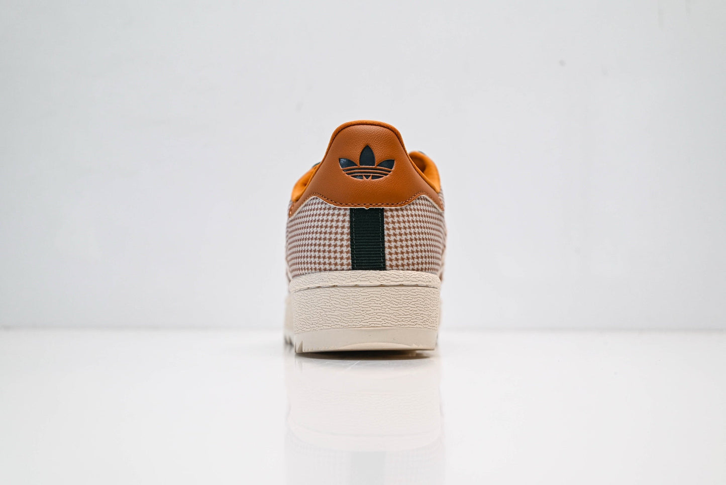 adidas Originals Superstar – Houndstooth Upper in Dark Green, Brown & Orange with Platform Sole