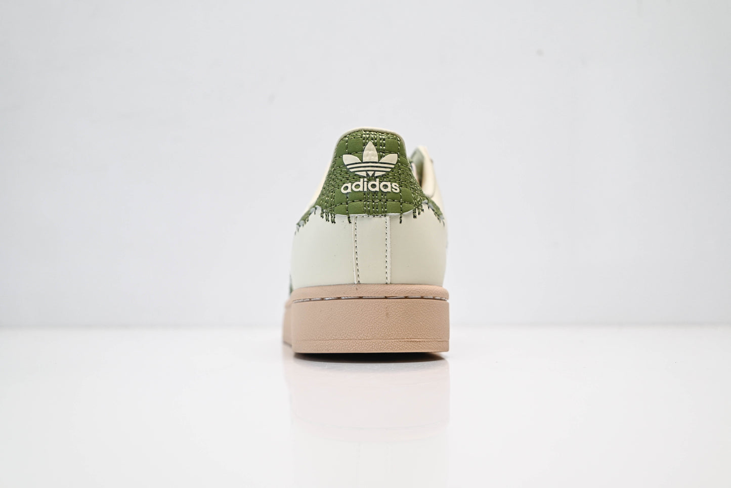 adidas Originals Superstar – Off-White with Green 3-Stripes & Beige Shell Toe