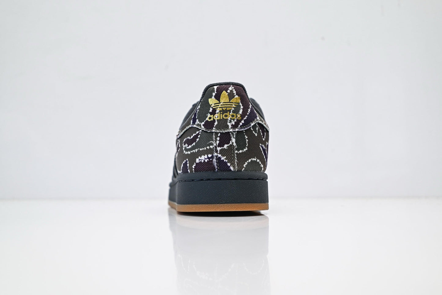 adidas Originals Superstar – Dark Floral Print Textile with Dark Grey & Gum Brown Shell Toe