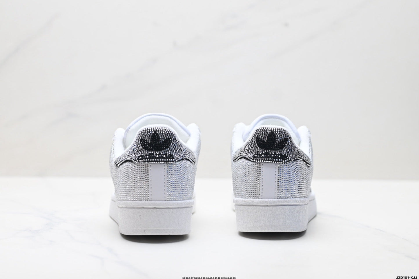 adidas Originals Superstar Custom — Silver Black Rhinestone | White Shell Toe