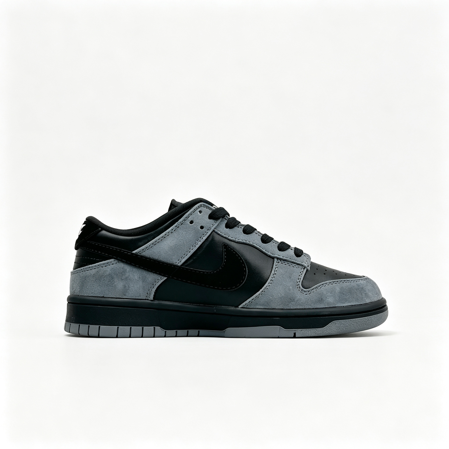Nike Dunk Low 'Charcoal & Black' – Custom Printed Suede Sneakers