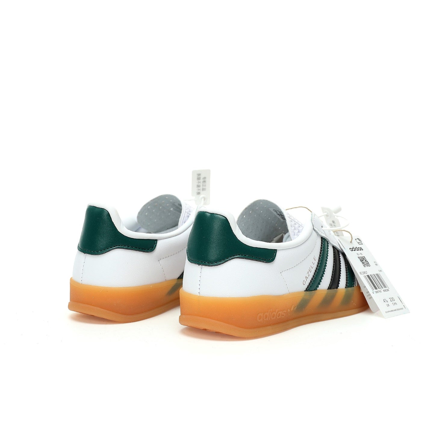 Adidas Originals Gazelle Indoor White Collegiate Green Black Gum Leather Sneaker
