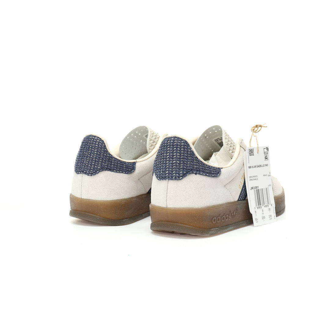Adidas Originals Gazelle Indoor Off-White Navy Gum Suede Sneaker