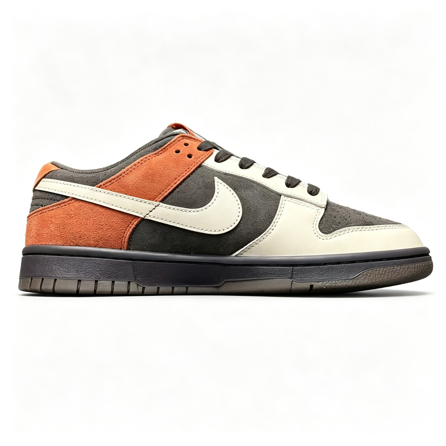 Nike Dunk Low 'Dark Grey / Burnt Orange' — Suede & Dark Gum Sneakers