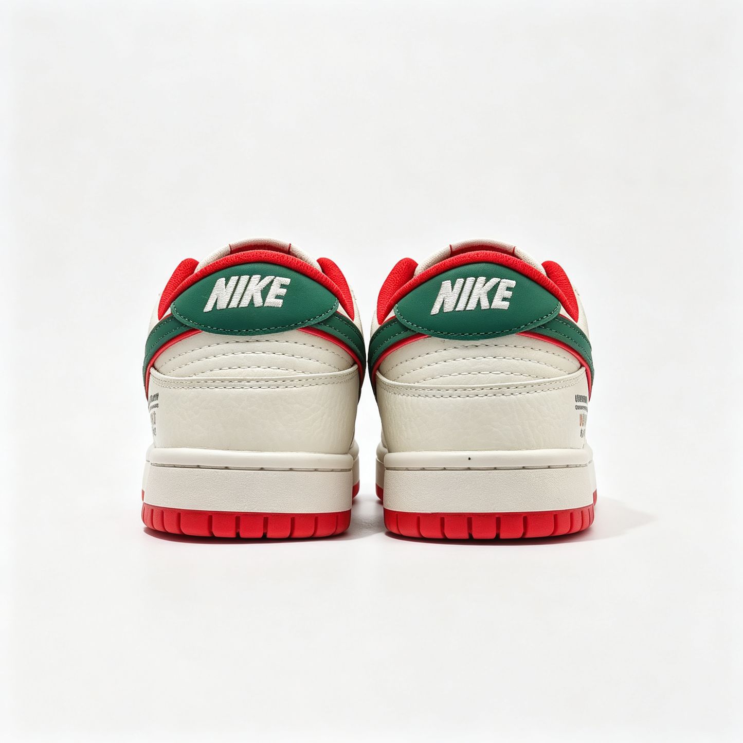 Nike Dunk Low 'World Cup' – Custom Off-White, Green Swoosh & Red Trim Sneakers