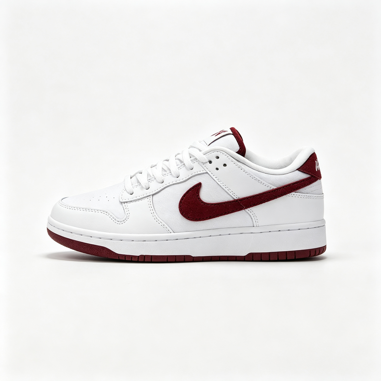 Nike Dunk Low 'White / Team Red' – Suede Swoosh Low-Top Sneakers
