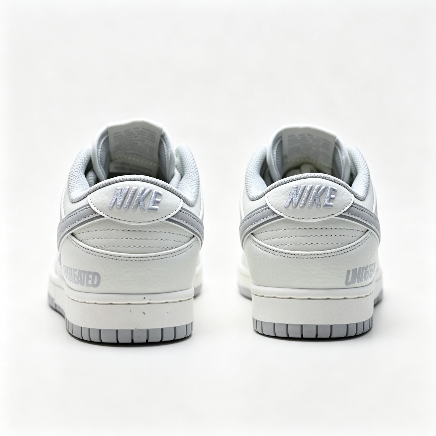 Nike Dunk Low 'Light Grey Swoosh' – White Leather Low-Top Sneakers
