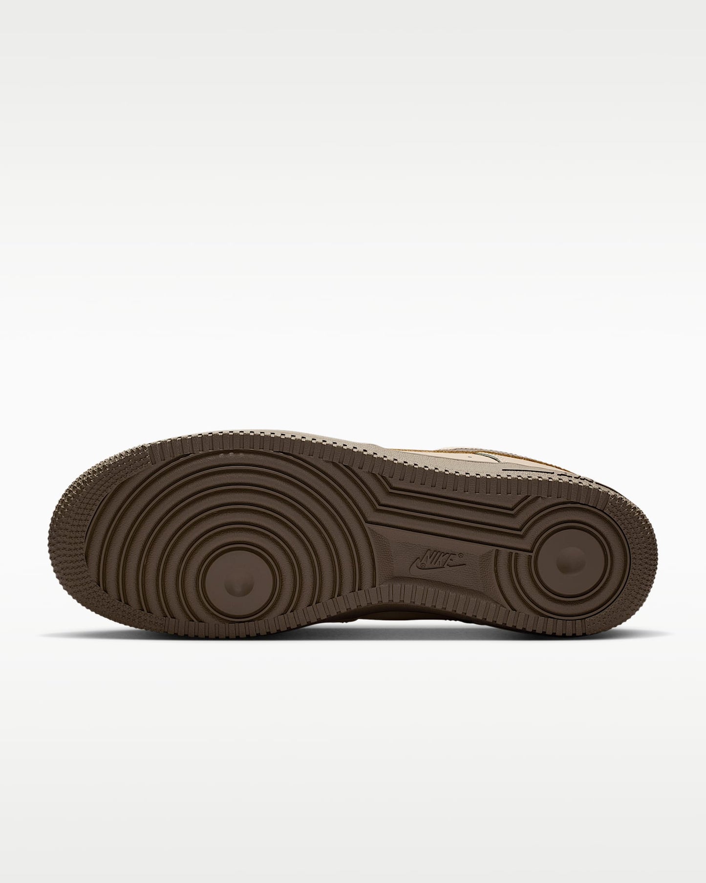 Nike Air Force 1 '07 Beige Dark Brown Swoosh Sneakers