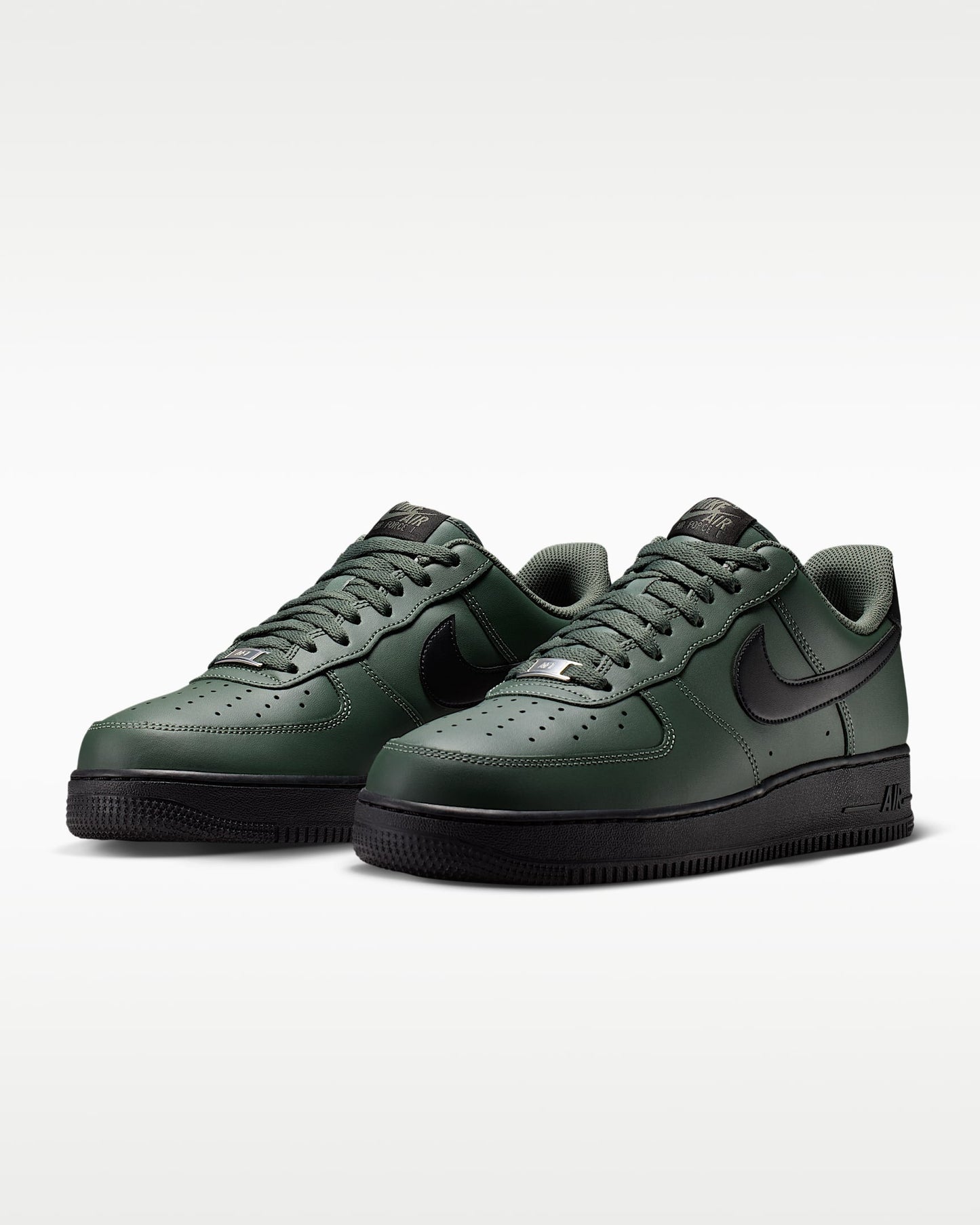 Nike Air Force 1 '07 Dark Green Black Swoosh Sneakers