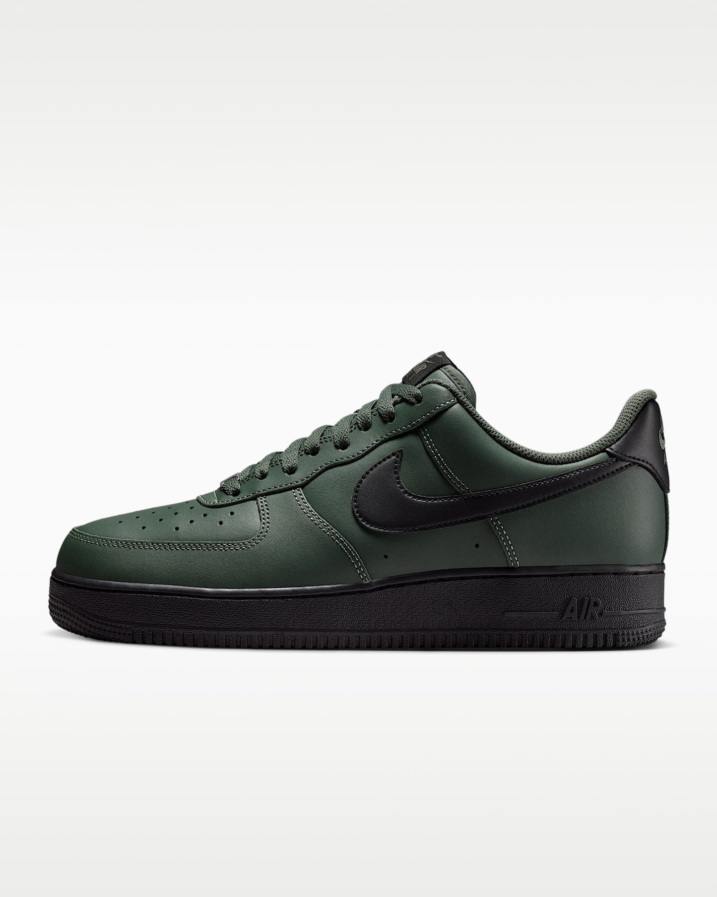 Nike Air Force 1 '07 Dark Green Black Swoosh Sneakers