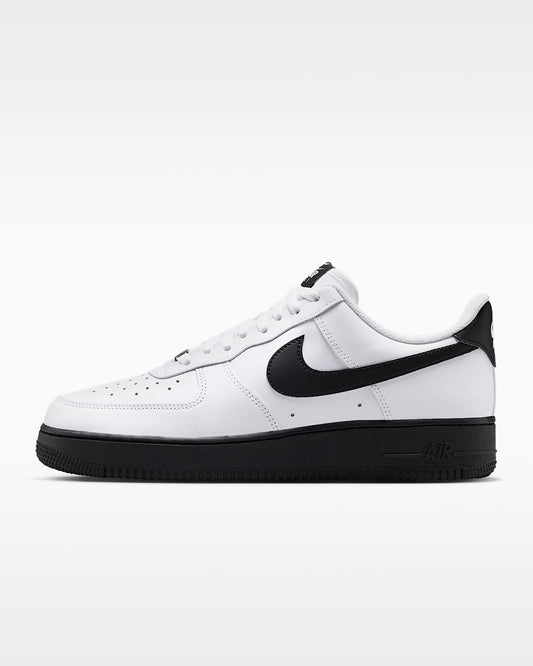 Nike Air Force 1 '07 White Black Swoosh Black Outsole Sneakers
