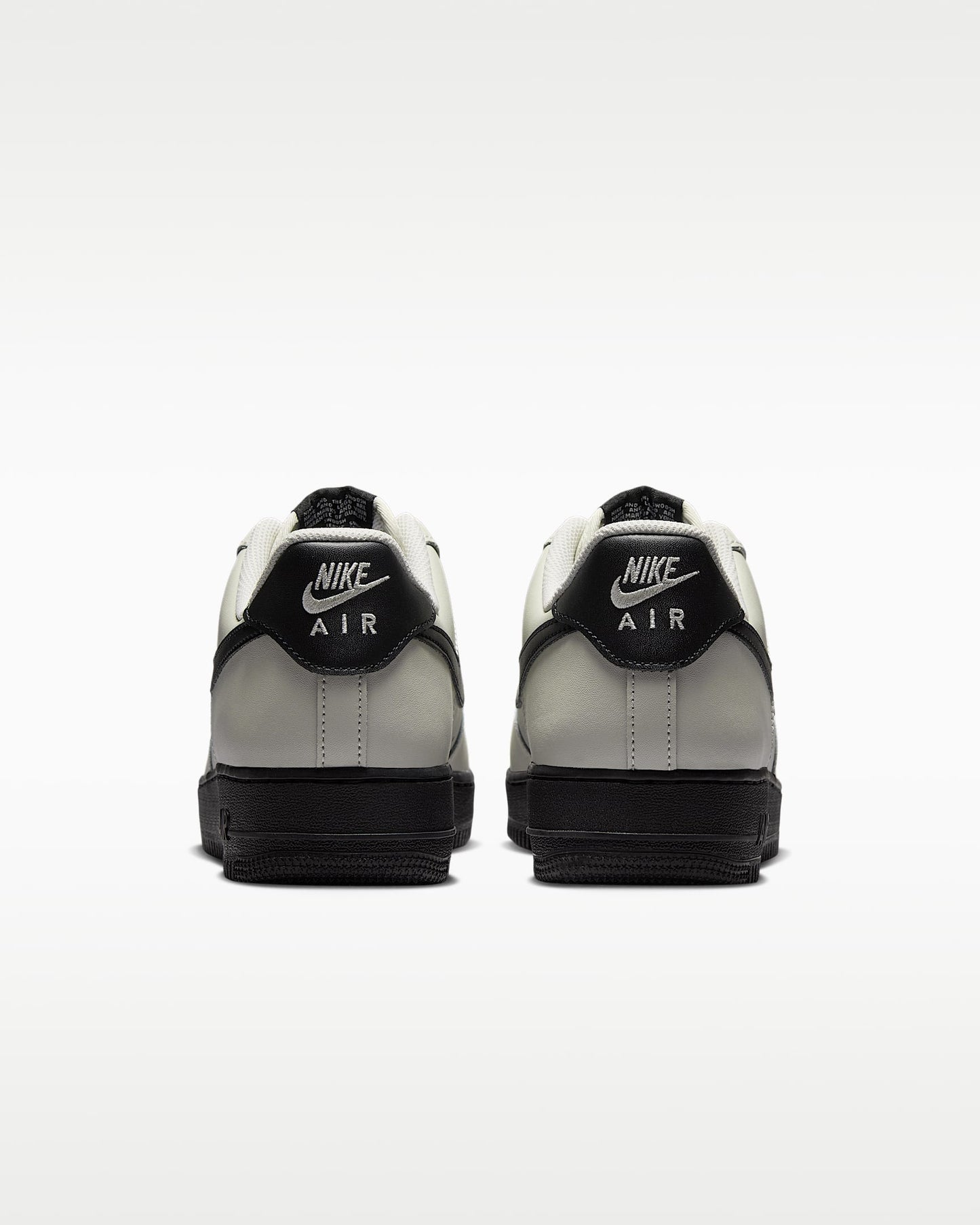 Nike Air Force 1 '07 Light Bone Black Swoosh Sneakers