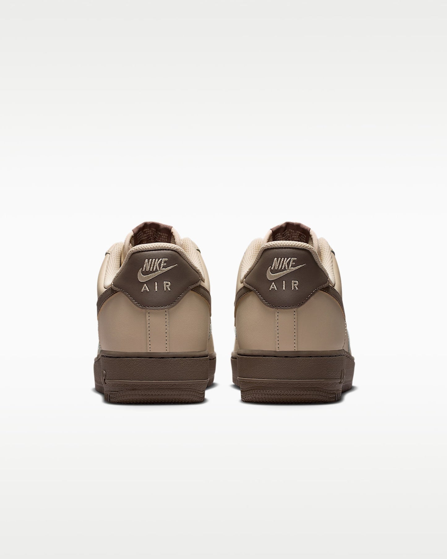 Nike Air Force 1 '07 Beige Dark Brown Swoosh Sneakers