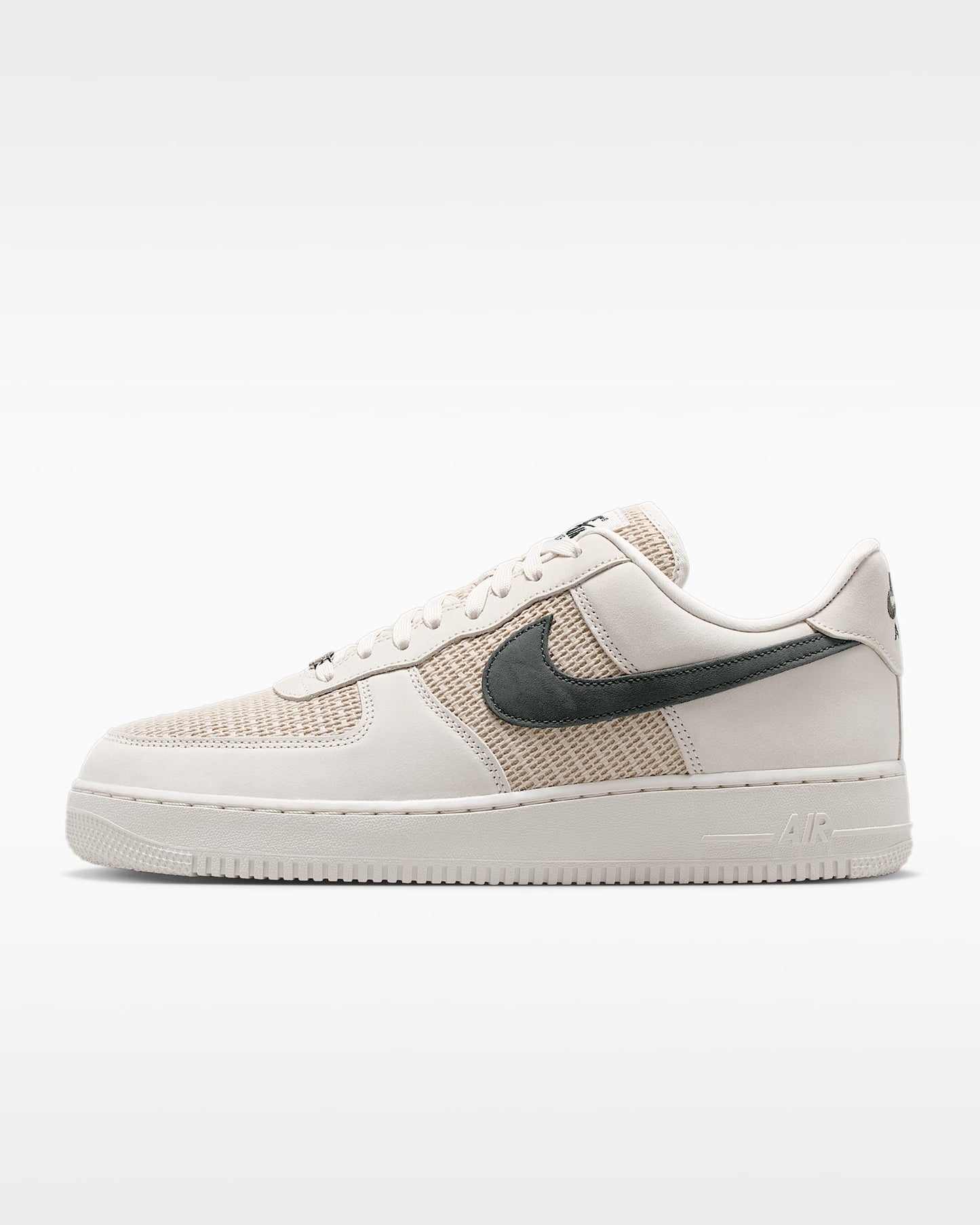 Nike Air Force 1 '07 Sail and Dark Green Mesh Sneakers