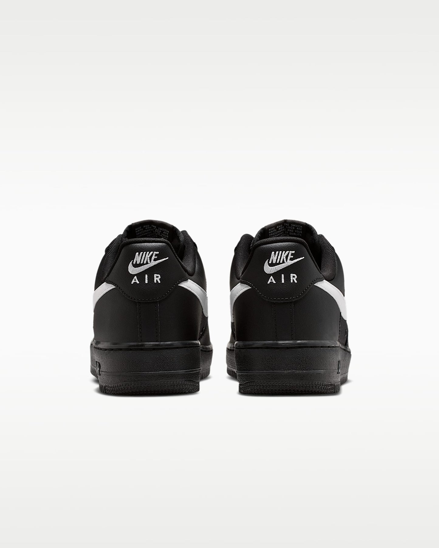 Nike Air Force 1 '07 LV8 Black Grid Texture White Swoosh Sneakers