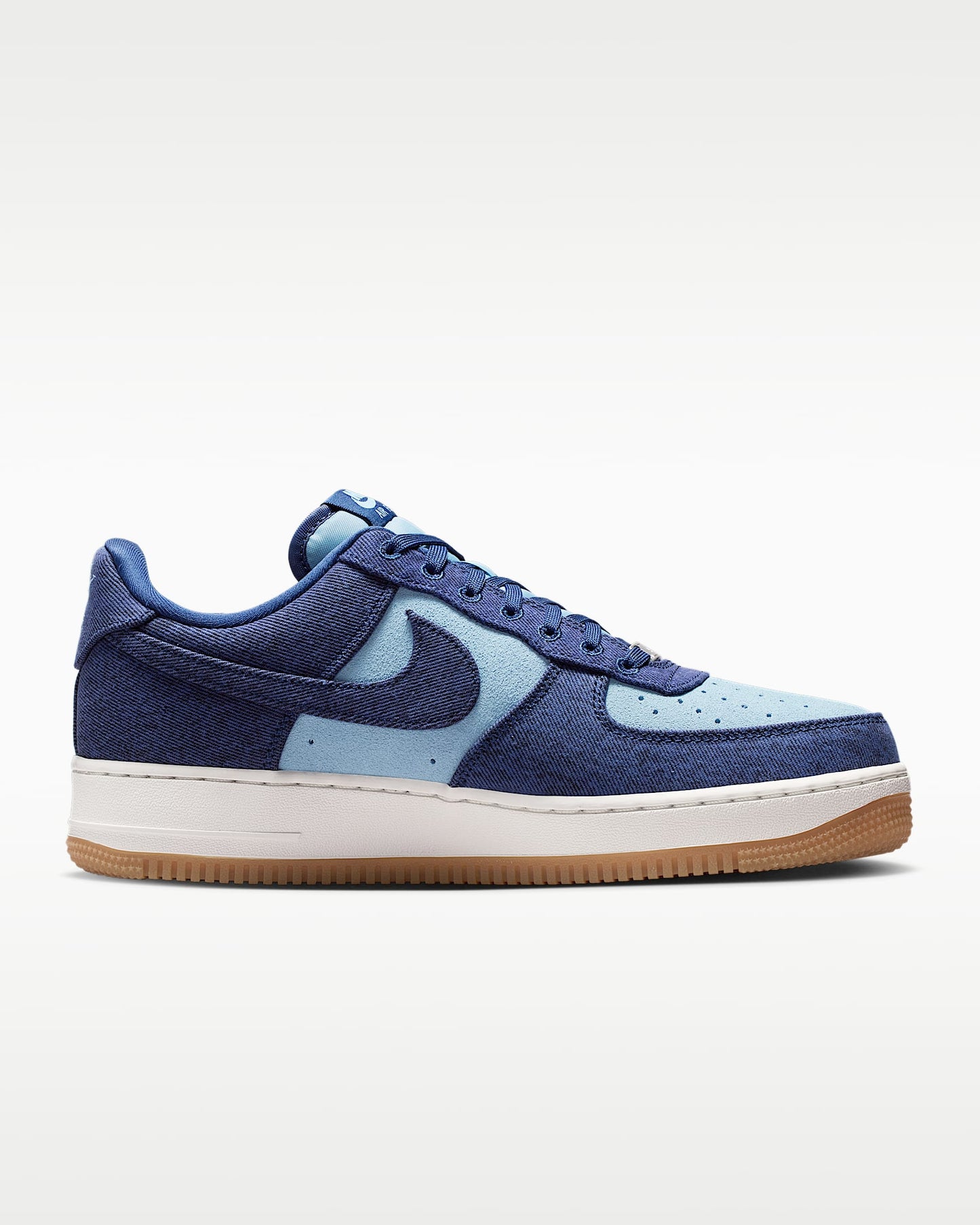 Nike Air Force 1 '07 Two-Tone Blue Denim Gum Sneakers