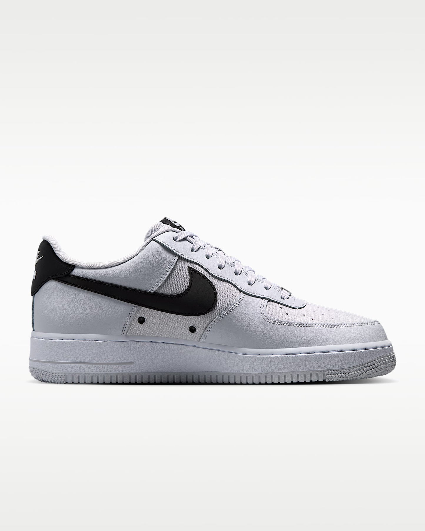 Nike Air Force 1 '07 Light Grey Black Swoosh Sneakers