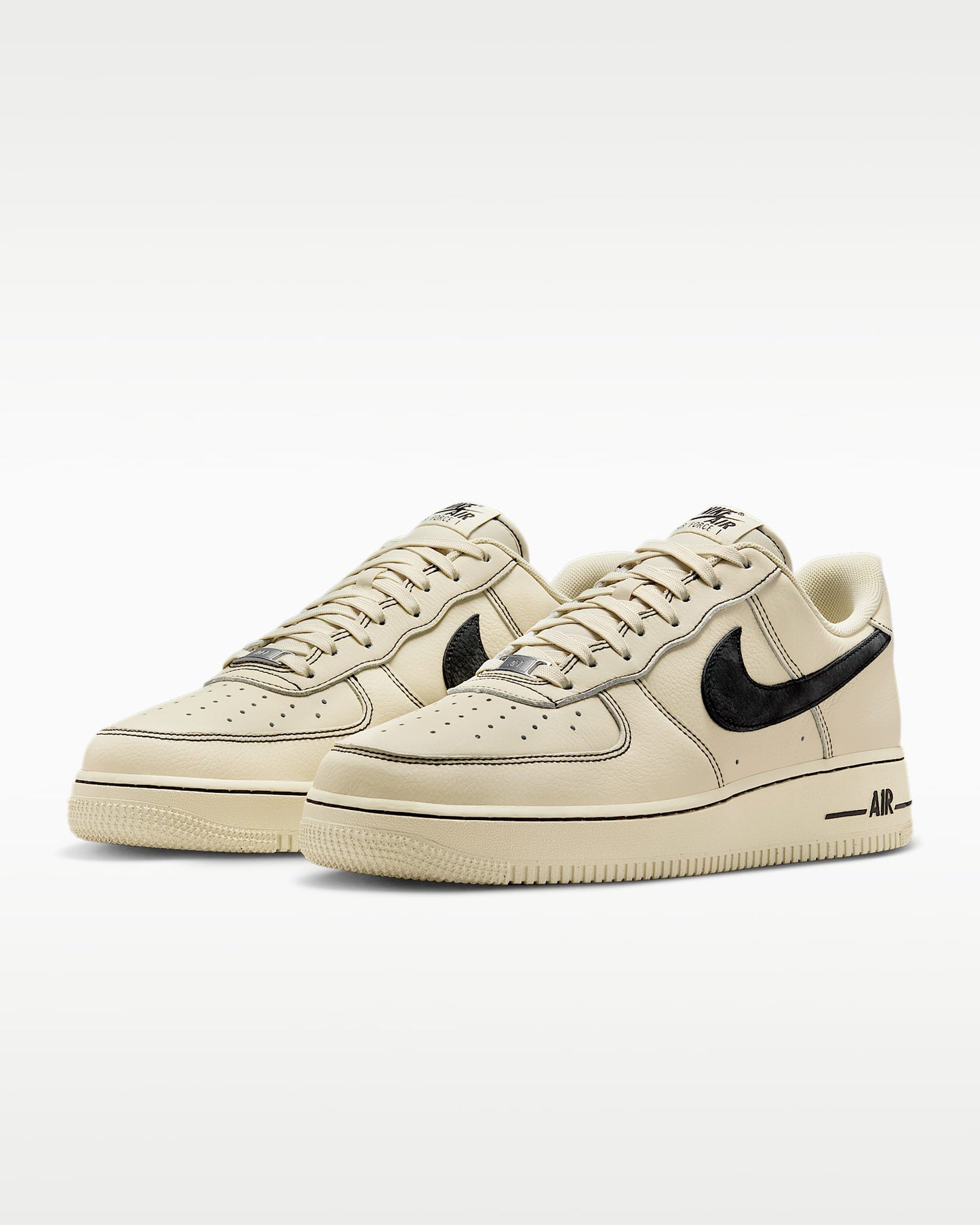 Nike Air Force 1 '07 Cream Black Contrast Stitching Sneakers