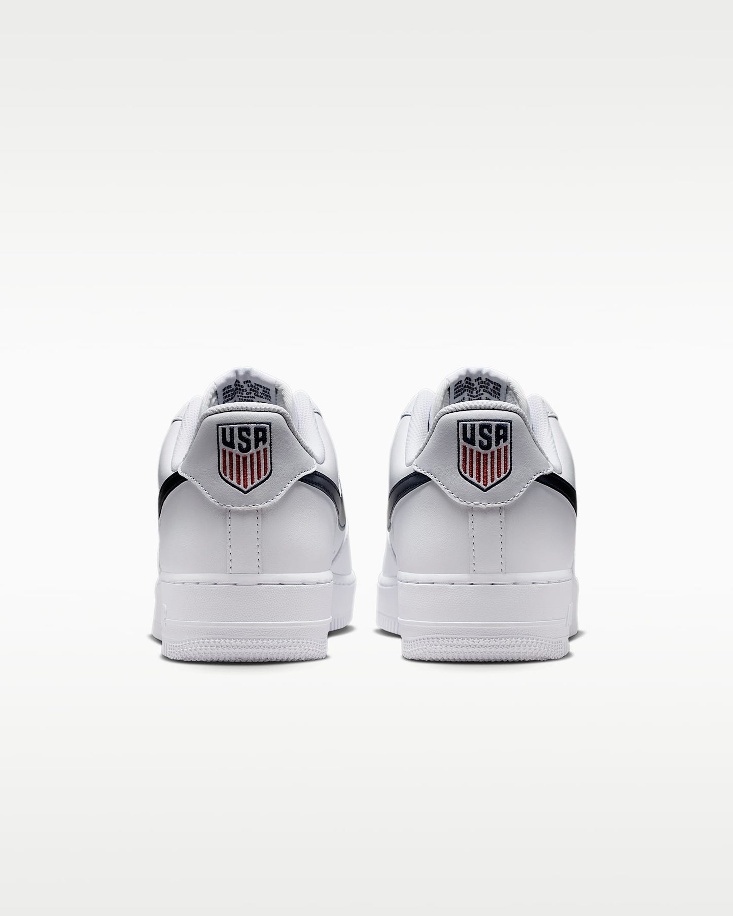 Nike Air Force 1 '07 White Navy Blue Satin Swoosh Sneakers