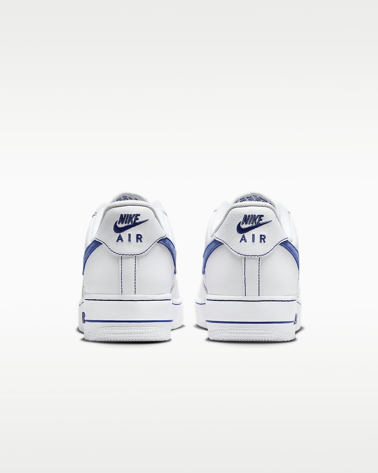 Nike Air Force 1 '07 White Blue Contrast Stitching Sneakers