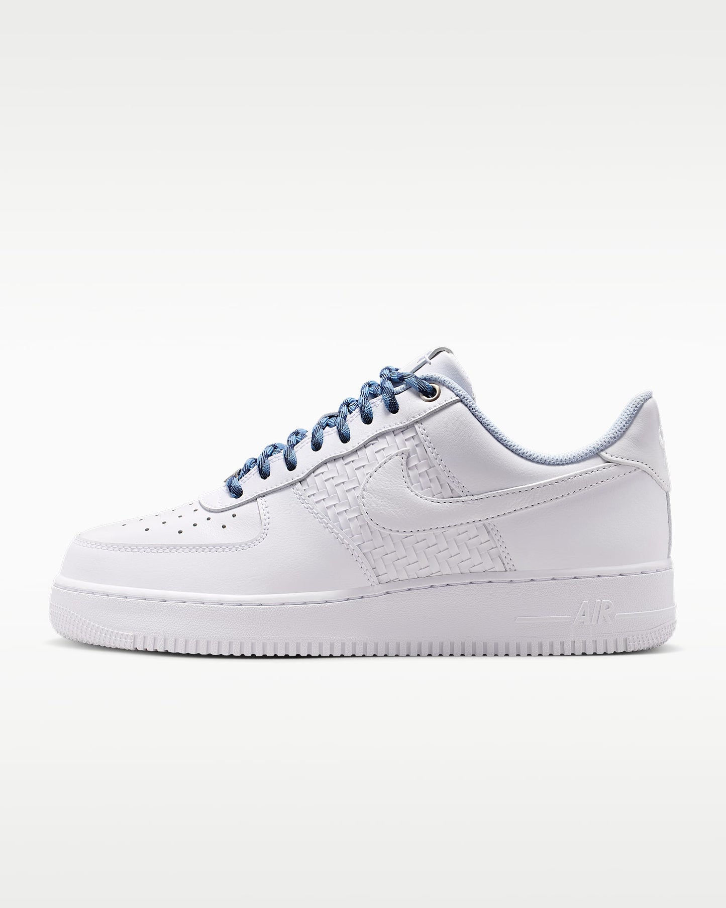 Nike Air Force 1 '07 White Woven Detail Blue Rope Laces Sneakers