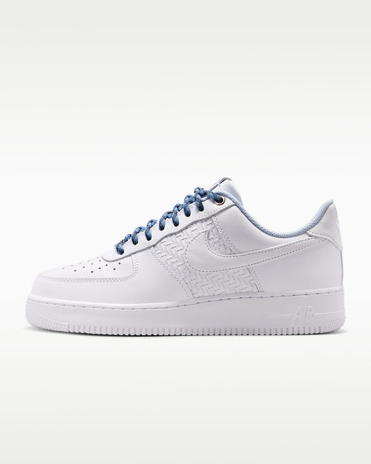 Nike Air Force 1 '07 White Woven Detail Blue Rope Laces Sneakers