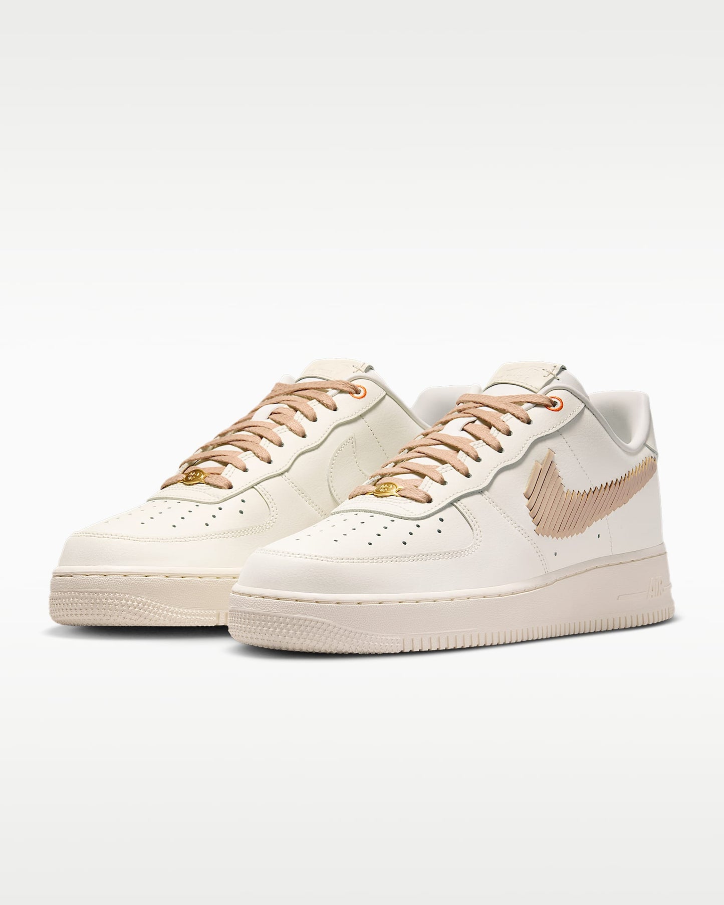 Nike Air Force 1 '07 Sail Beige Stitched Swoosh Sneakers