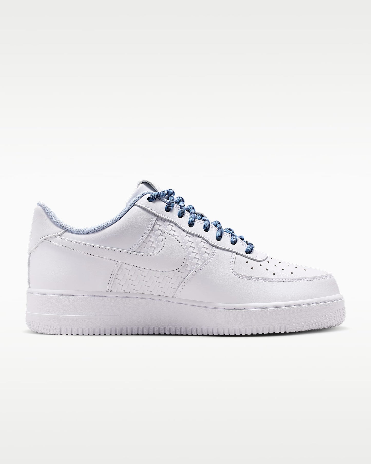Nike Air Force 1 '07 White Woven Detail Blue Rope Laces Sneakers