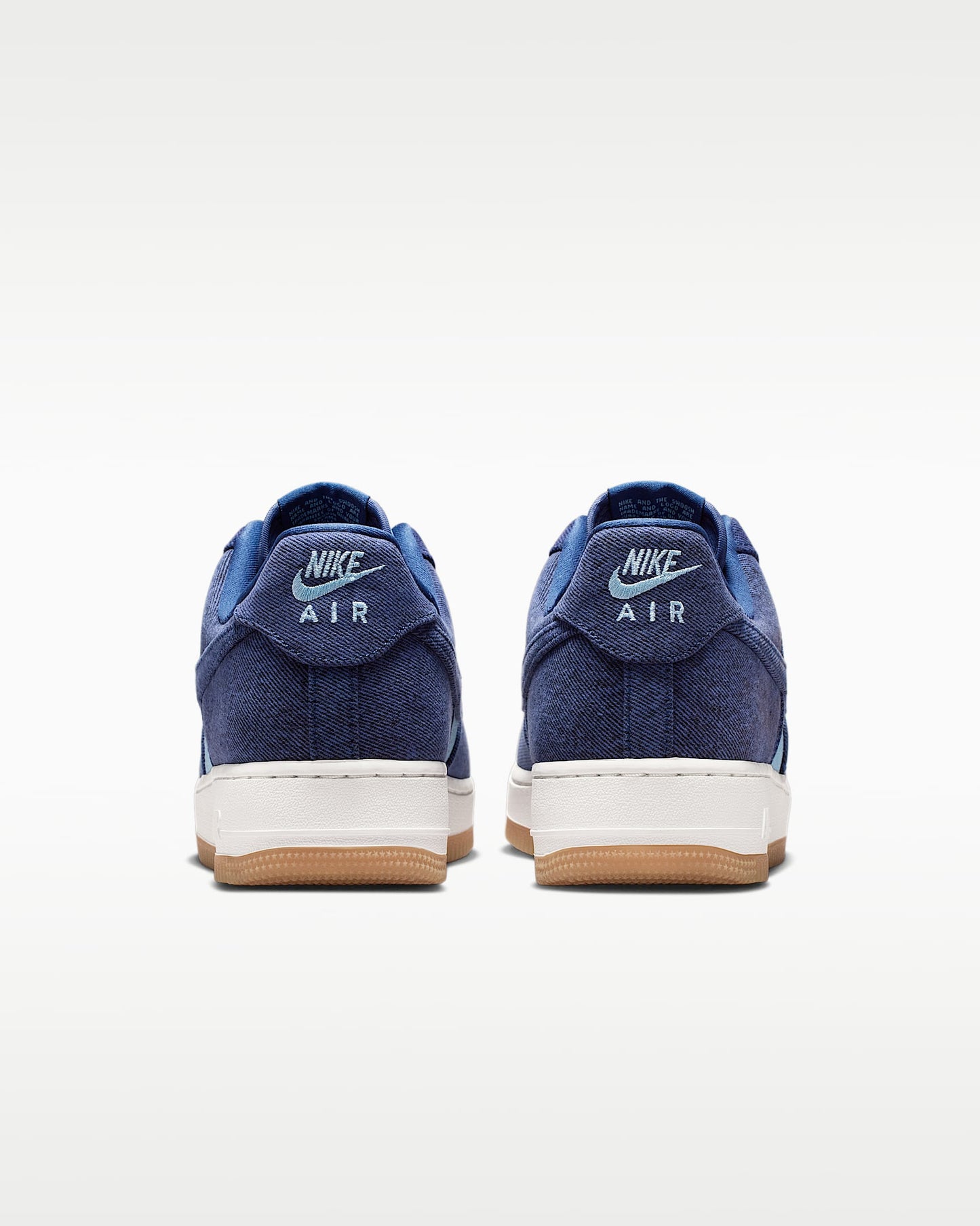 Nike Air Force 1 '07 Two-Tone Blue Denim Gum Sneakers