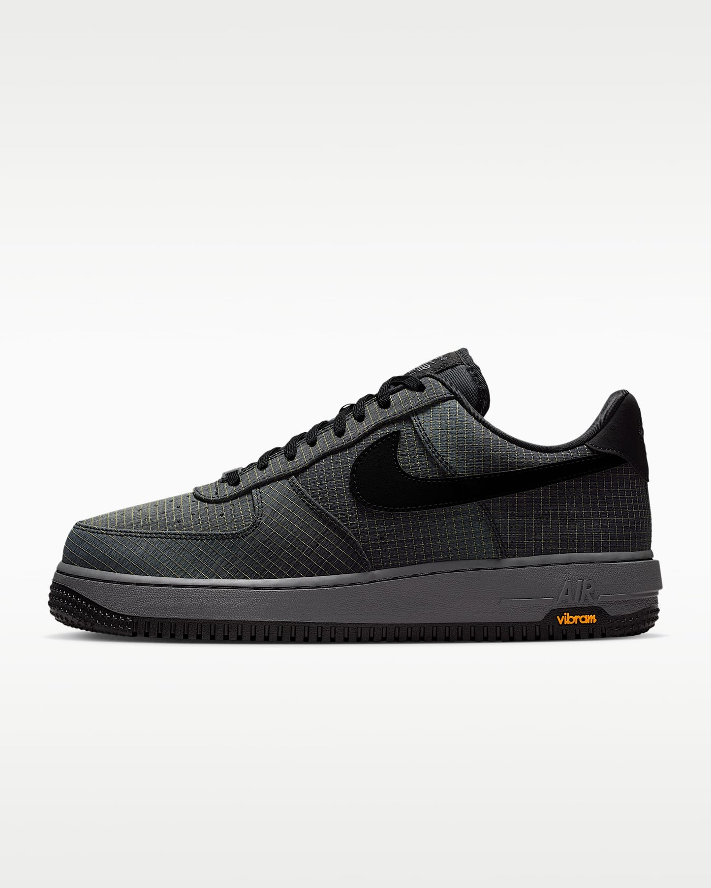Nike Air Force 1 '07 Dark Grey Grid Fabric Vibram Outsole Sneakers