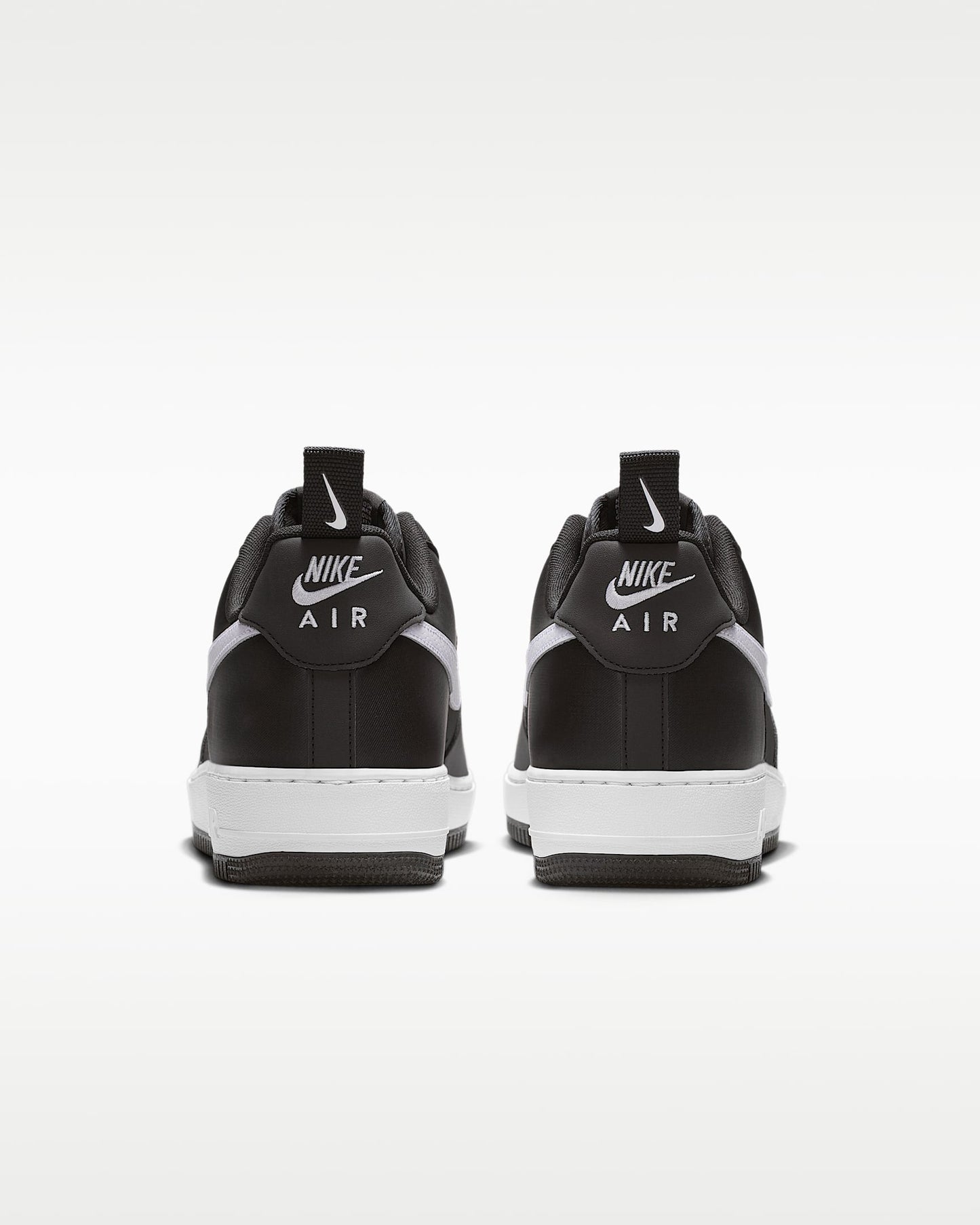 Nike Air Force 1 '07 Black White Mini Swoosh Sneakers