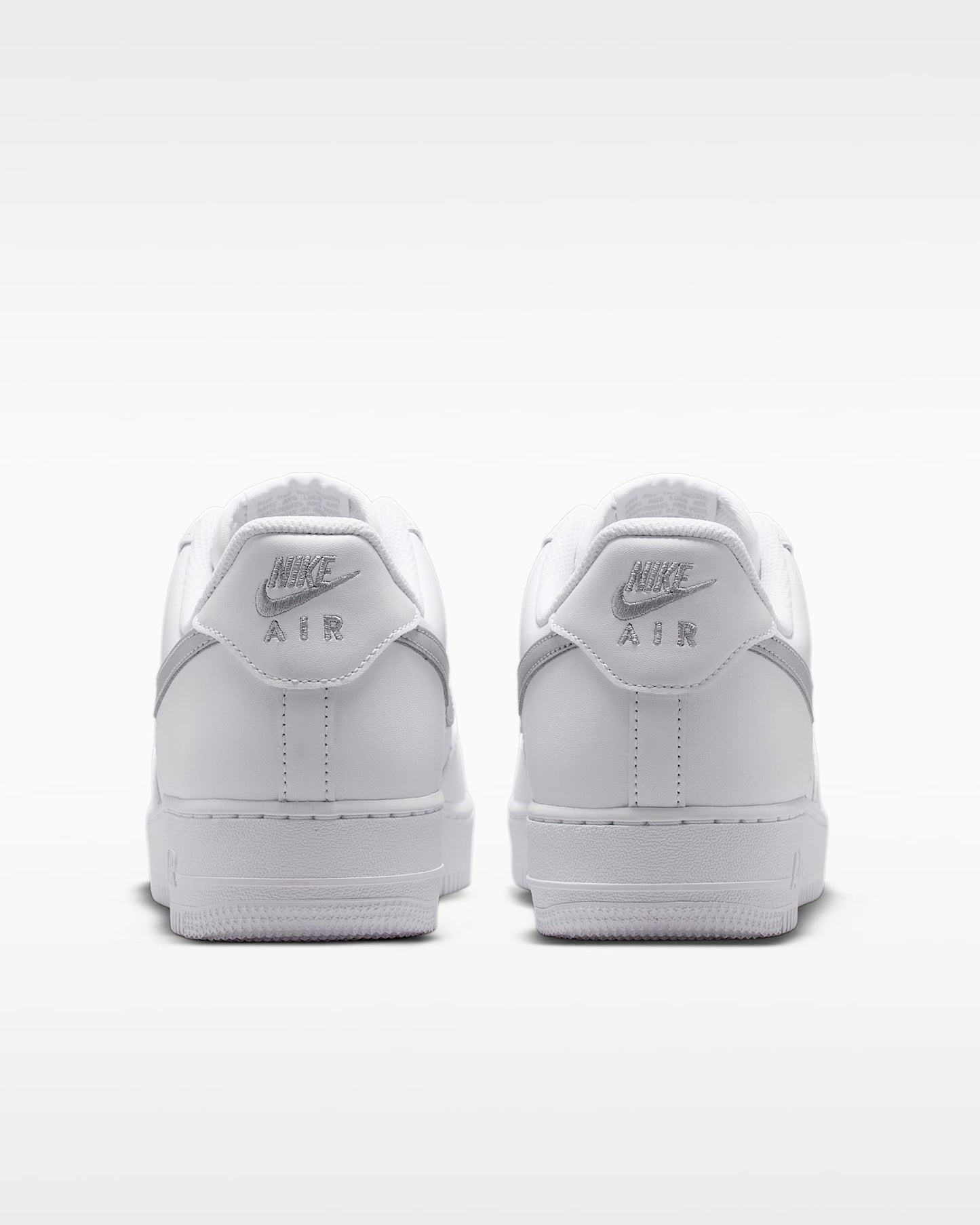 Nike Air Force 1 '07 White Silver Swoosh Sneakers